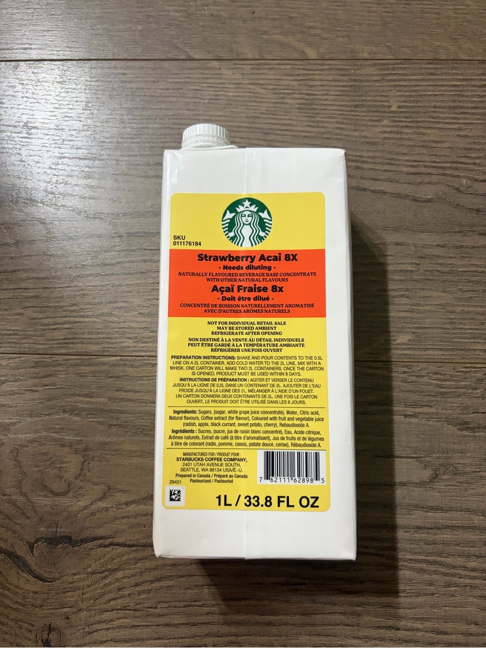 Starbucks Discontinued Strawberry Acai 8x Beverage Base